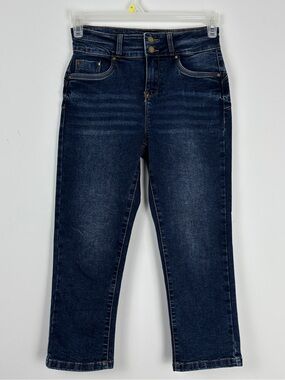 Suko Jeans Dark Wash Capri Denim Mid-High Rise Stretch Cropped Blue Jeans Size 4